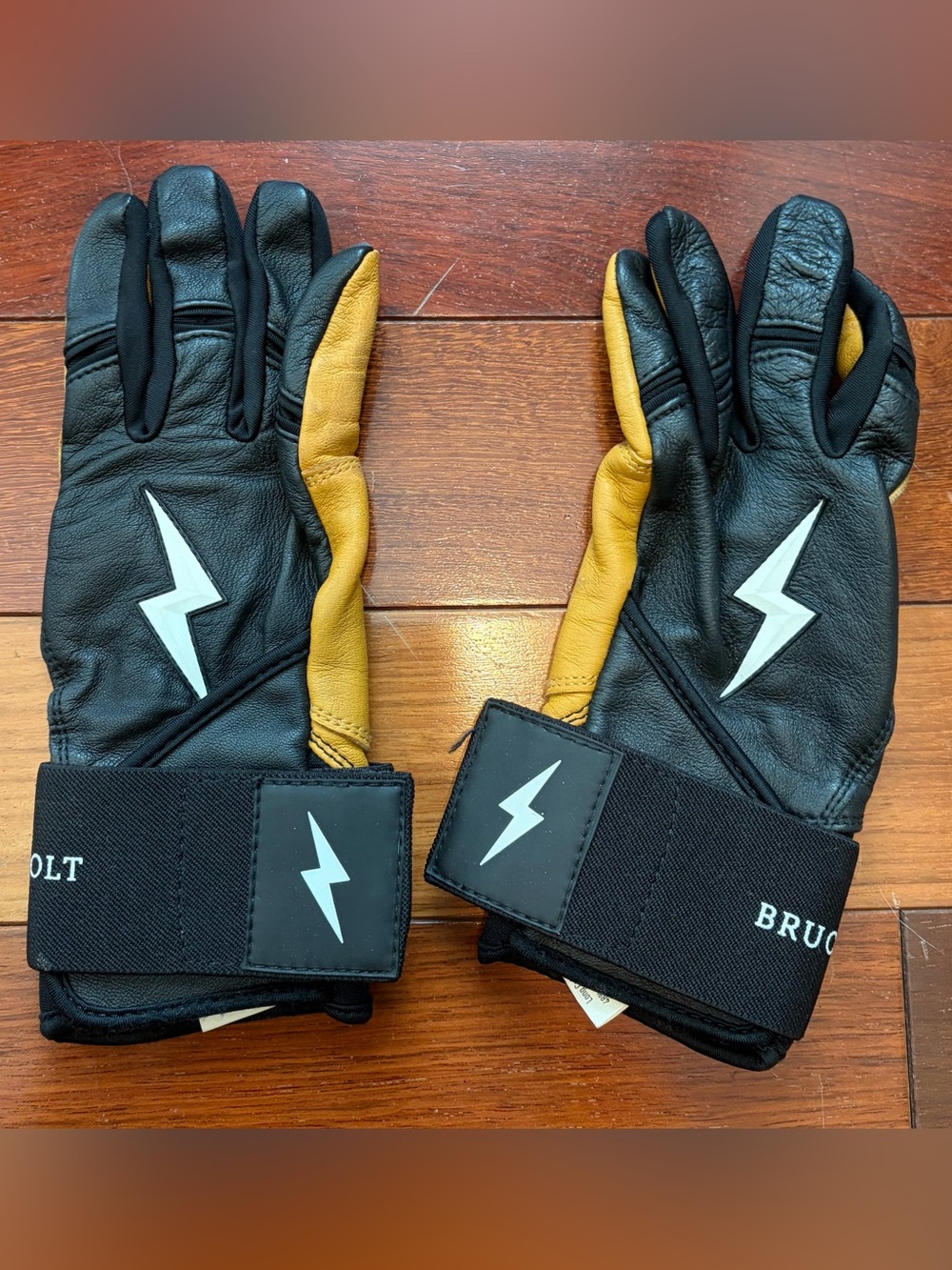 BRUCE BOLT Men's Original Series
Long Cuff Batting Gloves - Black, Small